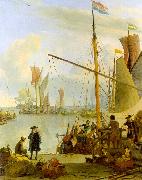 BACKHUYSEN, Ludolf View from the Mussel Pier in Amsterdam hh USA oil painting reproduction